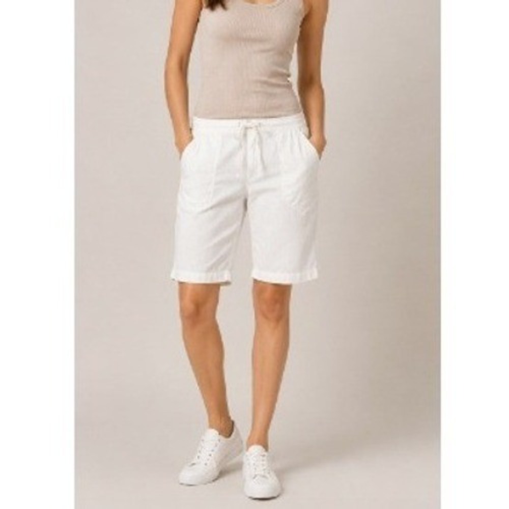 Wills Sport Women's White Cotton Linen Bermuda Shorts Size 34